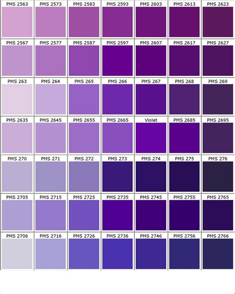 purple paint colour chart